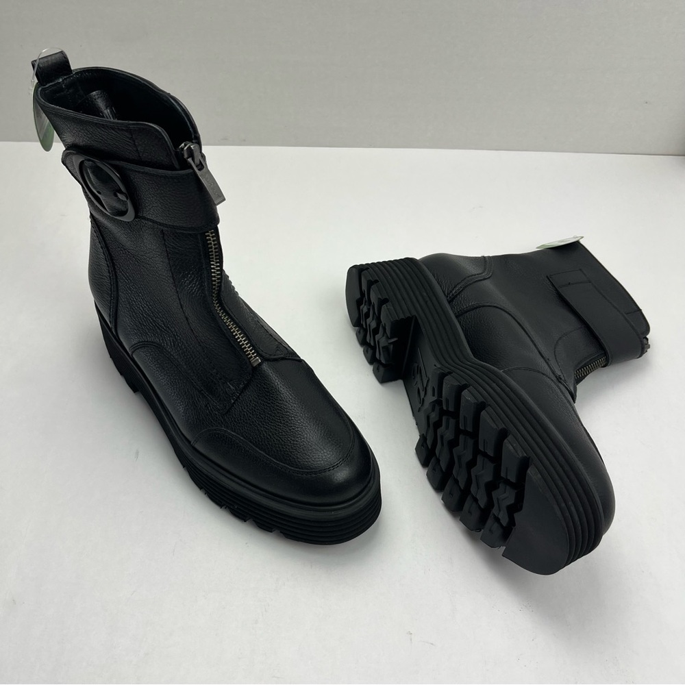 Paul Green Palani Zip Black Lug Sole Ankle Boots Womens US Size 9.5 NEW